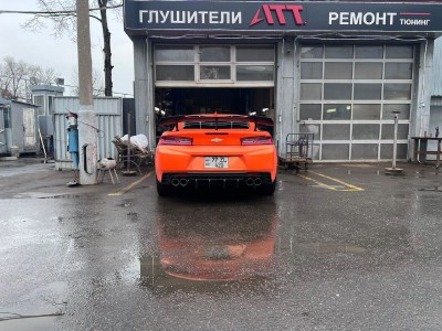 Изготовление выхлопной системы Chevrolet Camaro с установкой насадок ZZ2x104LS / RS